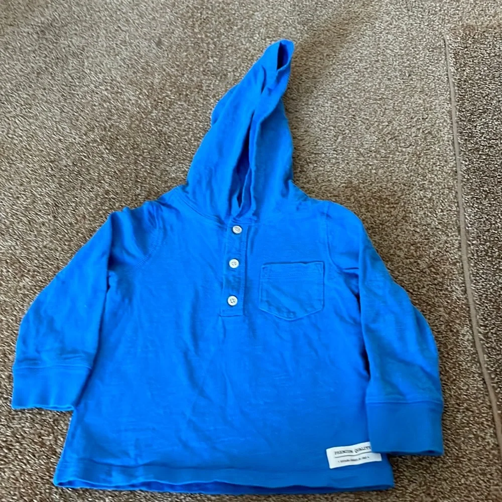 Carters, blue long sleeve hoodie 2T